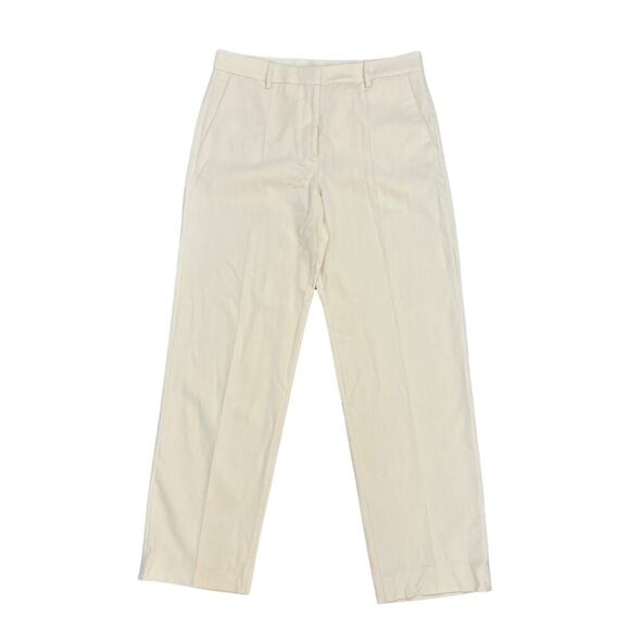 By Malene Birger Assuka Trouser Pants in Vanilla Sz 42 Twill Straight Leg Cotton